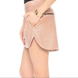- Mason Pink Leather Mini Skirt